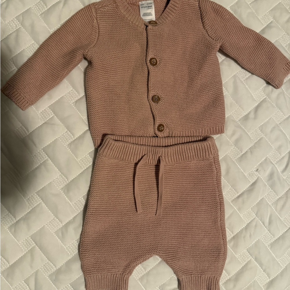 Cozy Pink Knit Kids Matching Set